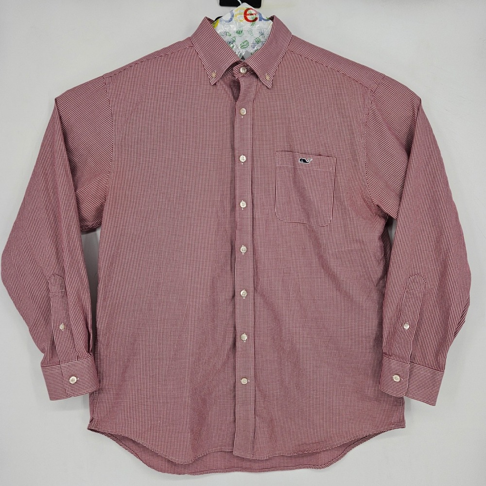 Vineyard Vines Shirt‎ Mens Large Classic Fit Tucker Button Checkered Long Sleeve
